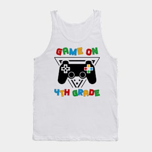 Back To School Game On 4th Grade Funny Gamer Kids Boys Tank Top